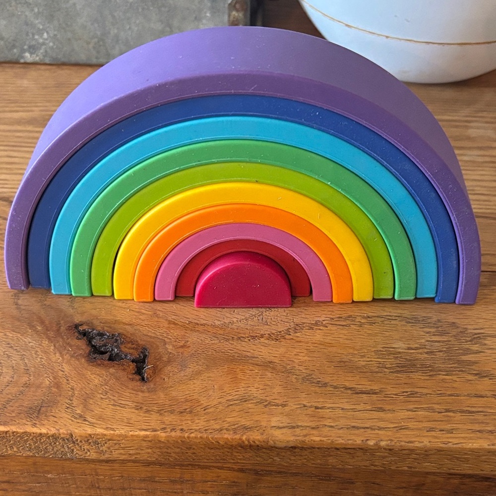 Colorful Silicon Rainbow Stacker Toy